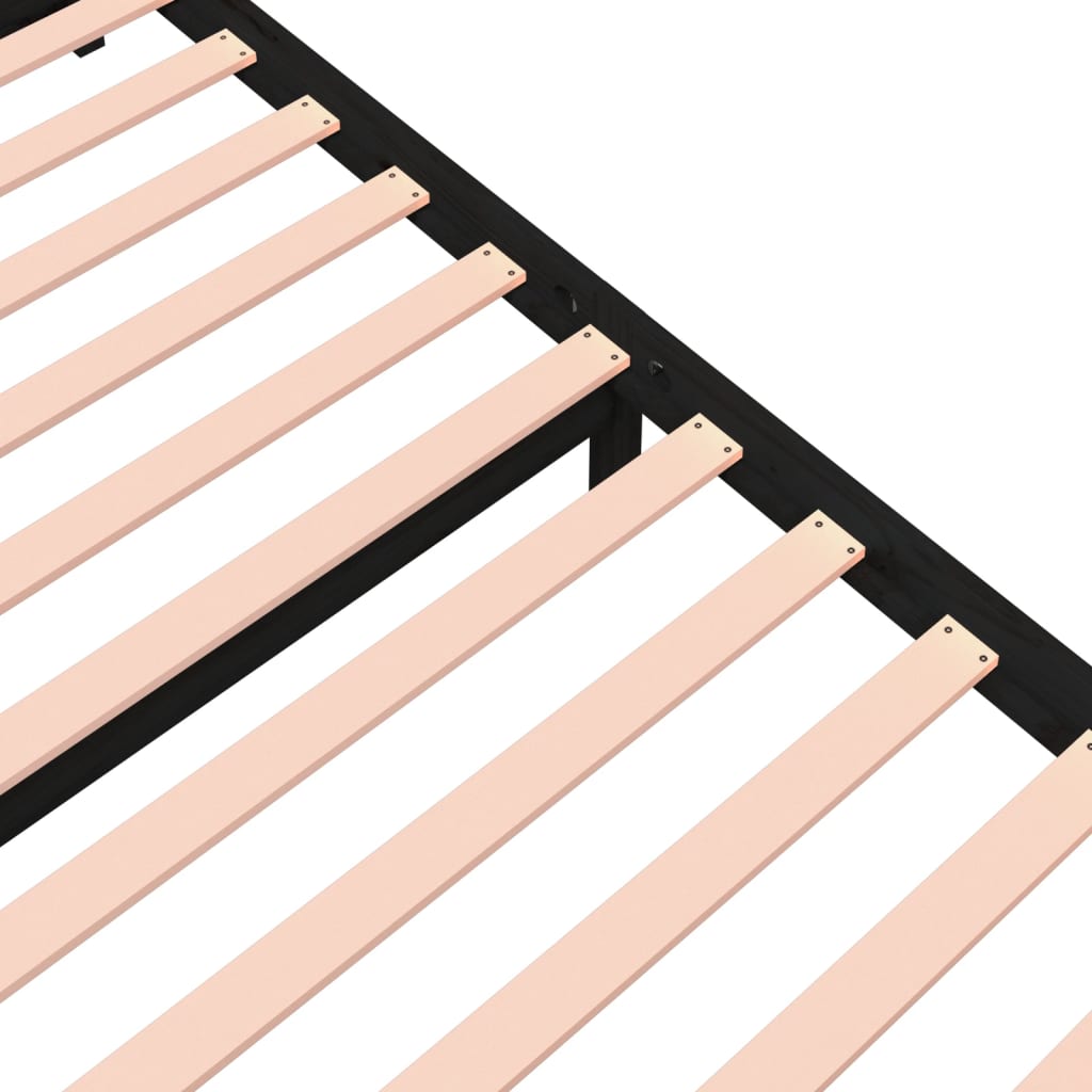 Giroletto Nero in Legno Massello 140x190 cm - homemem39