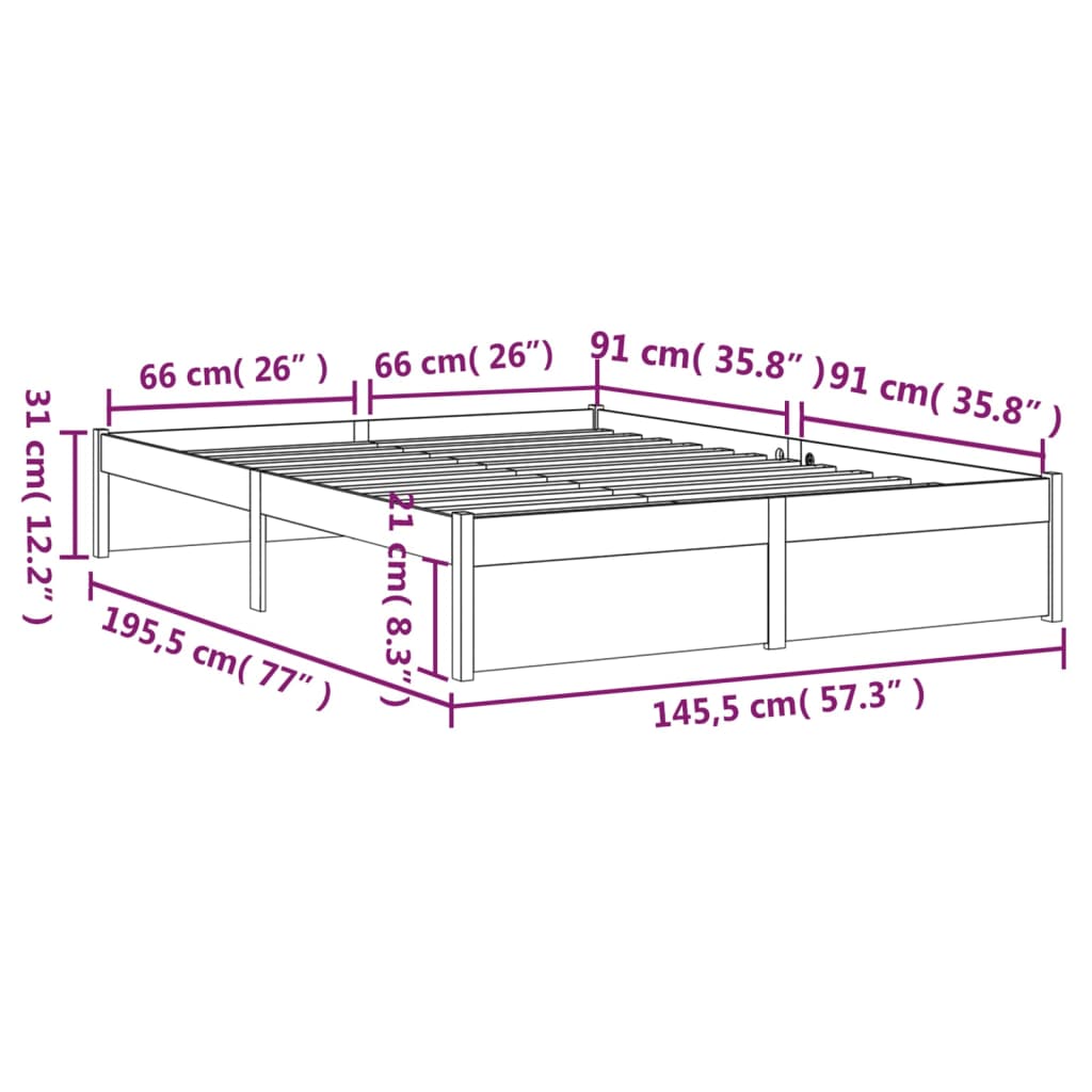 Giroletto Nero in Legno Massello 140x190 cm | homemem39