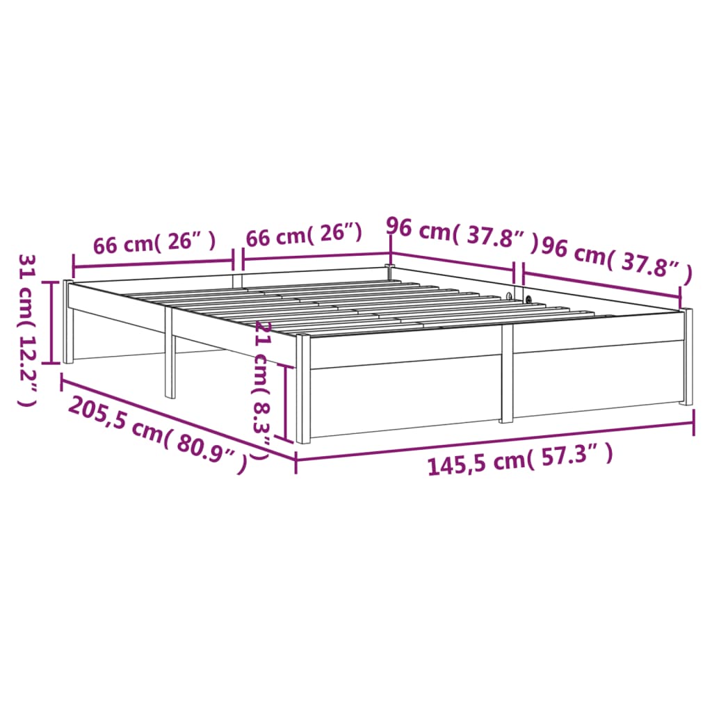 Giroletto Grigio in Legno Massello 140x200 cm | homemem39