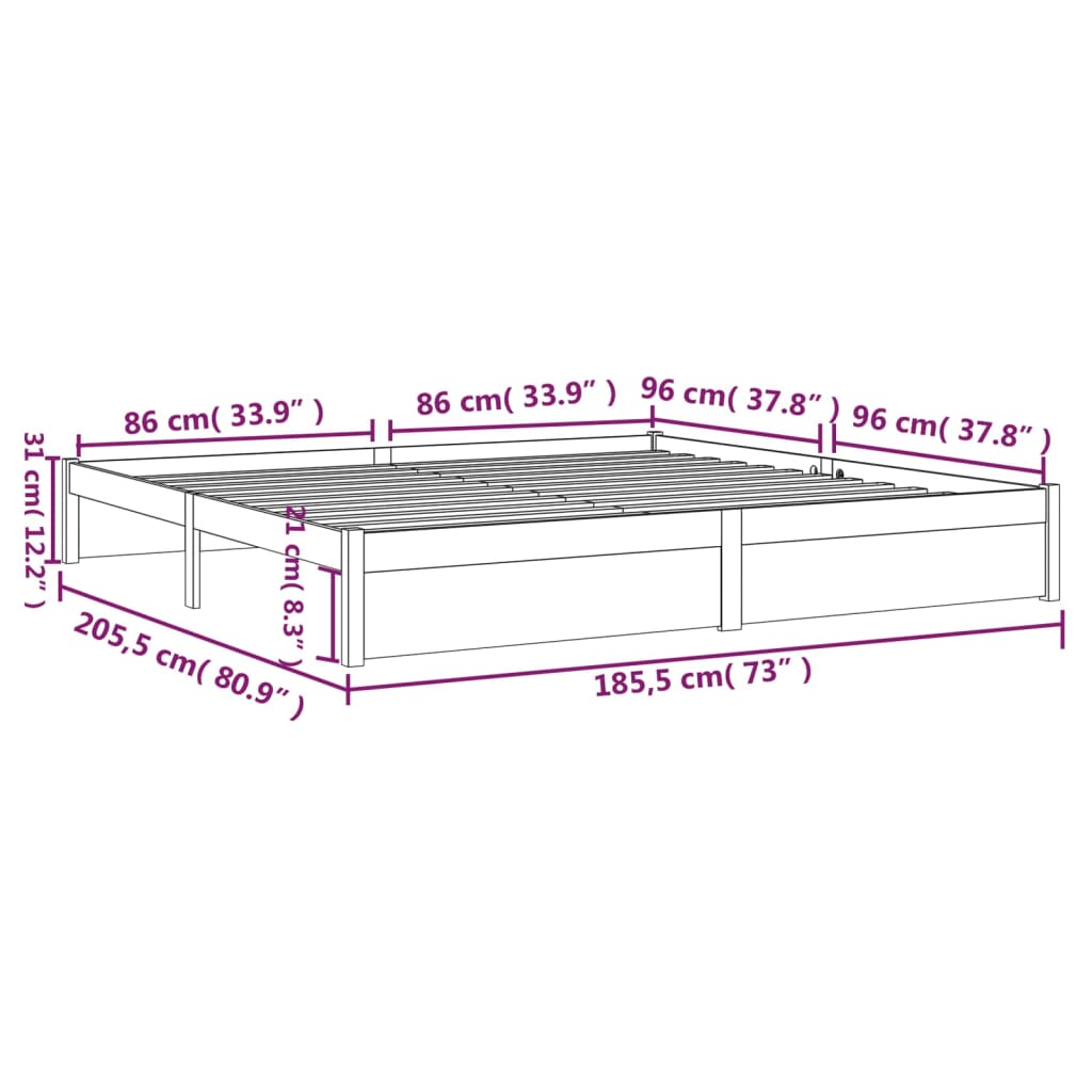 Giroletto in Legno Massello 180x200 cm Super King