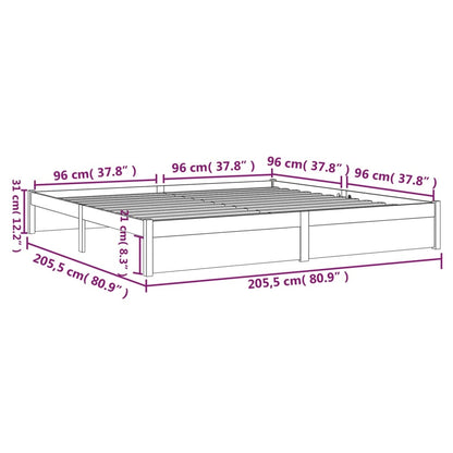 Giroletto senza Materaso Ambra in Legno Massello 200x200 cm | homemem39