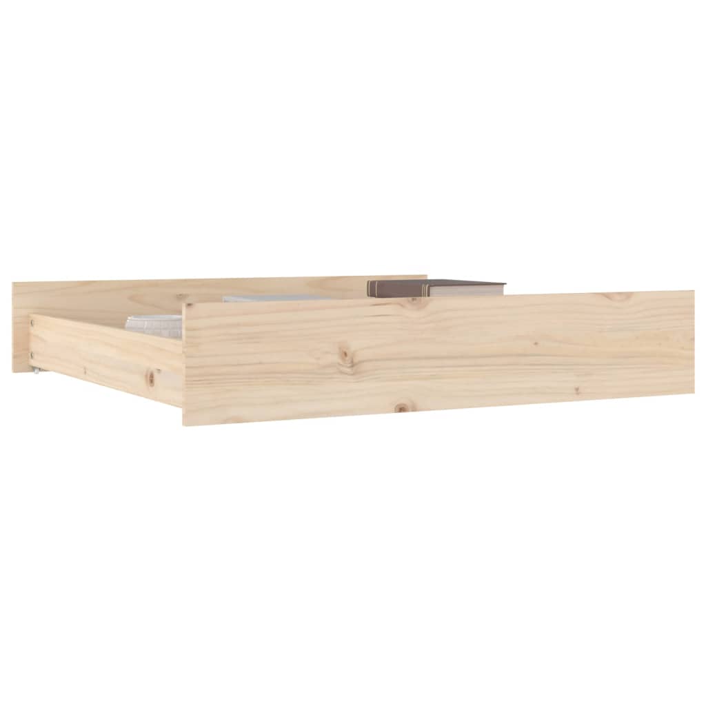 Cassettoni da Letto 2 pz in Legno Massello di Pino