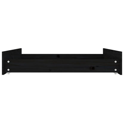 Cassetti per Letto 2 pz in Legno Massello di Pino Nero - homemem39