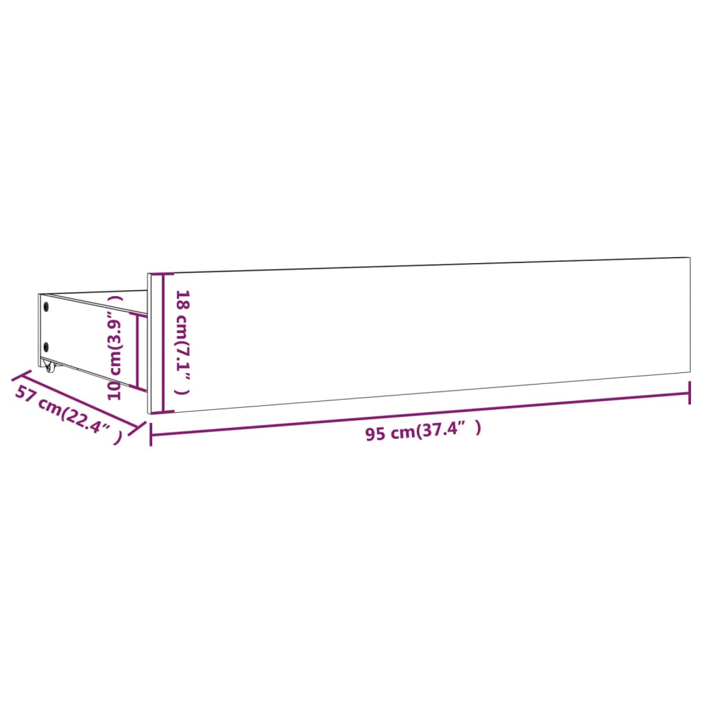 Cassettoni da Letto 4 pz in Legno Massello di Pino