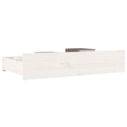 Cassettoni da Letto 4 pz in Legno Massello di Pino Bianco