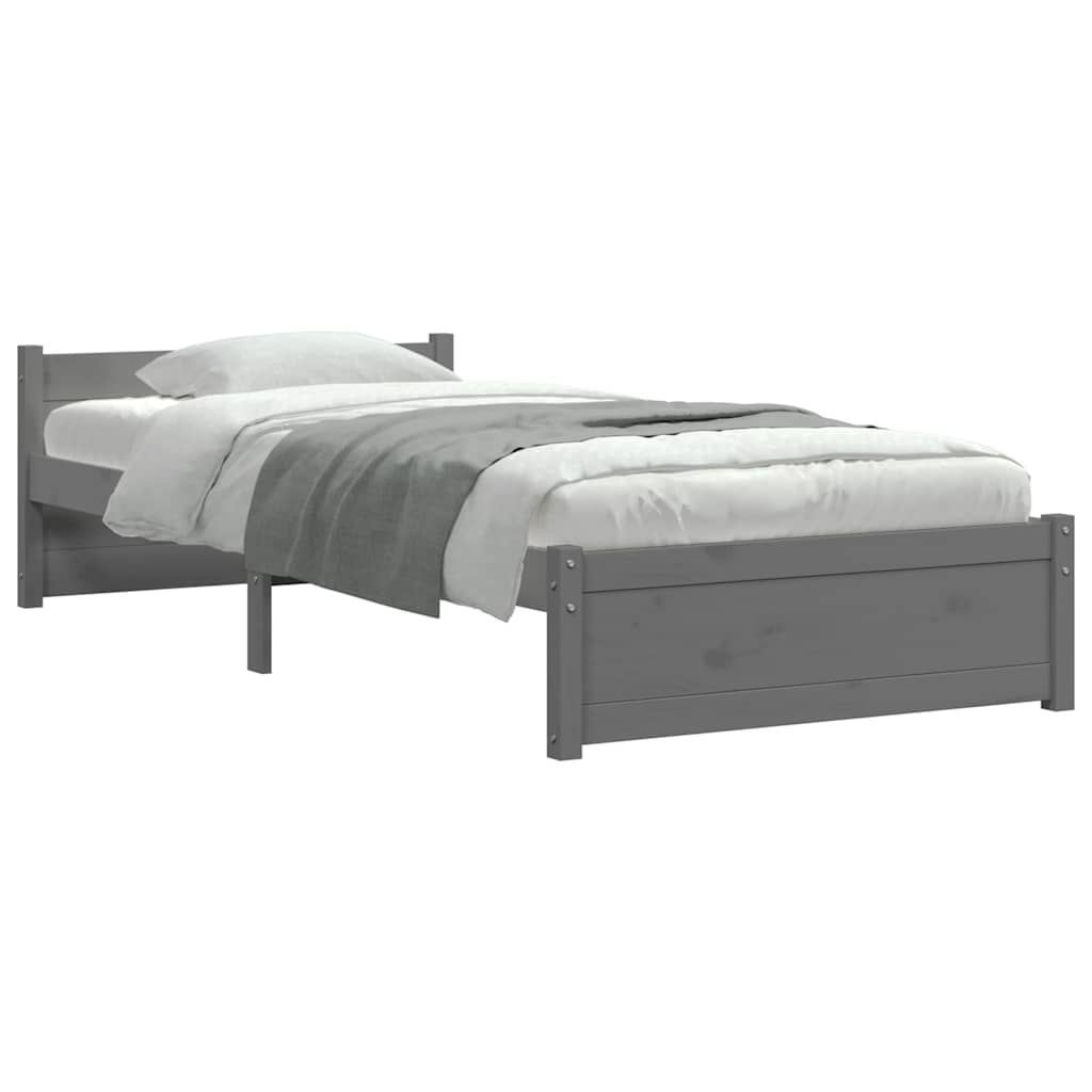 Giroletto in Legno Massello Grigio 75x190 cm Small Single | homemem39