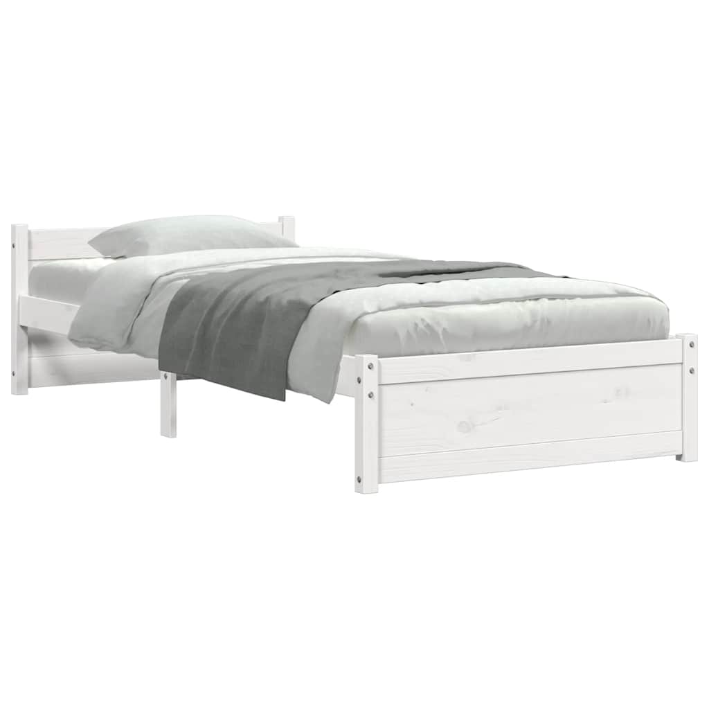 Giroletto Bianco in Legno Massello 90x190 cm Single | homemem39
