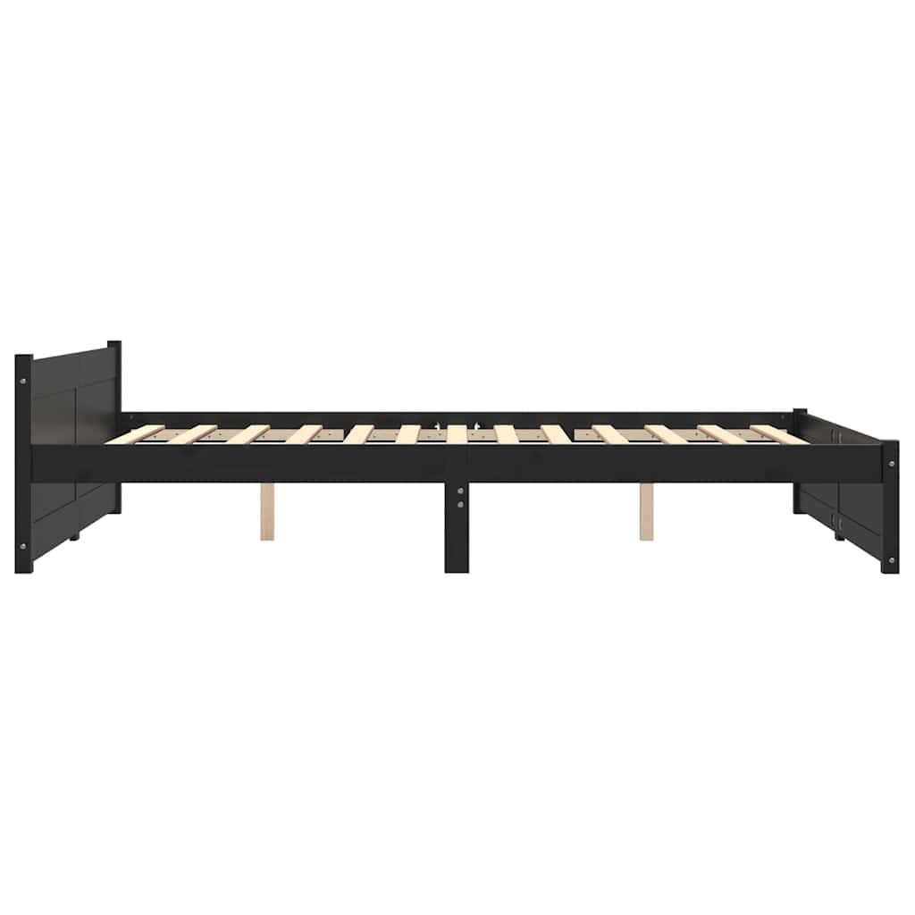 Giroletto Nero in Legno Massello 135x190 cm Double - homemem39