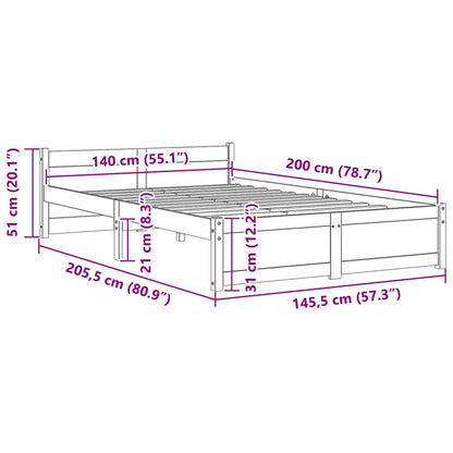 Giroletto Bianco in Legno Massello 140x200 cm | homemem39