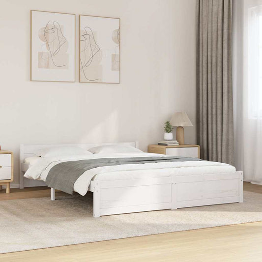 Giroletto Bianco in Legno Massello 150x200 cm King Size | homemem39