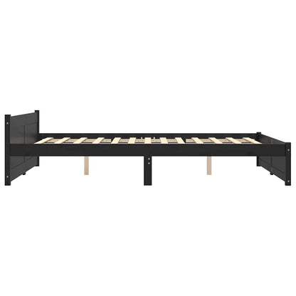 Giroletto Nero in Legno Massello 150x200 cm King Size - homemem39