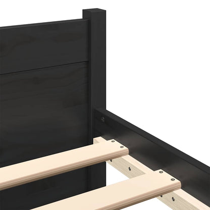 Giroletto Nero in Legno Massello 150x200 cm King Size | homemem39