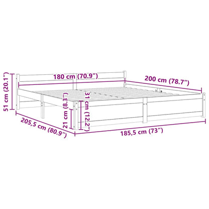 Giroletto Bianco in Legno Massello 180x200 cm Super King | homemem39