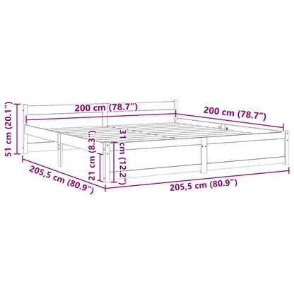 Giroletto senza Materaso Ambra in Legno Massello 200x200 cm | homemem39