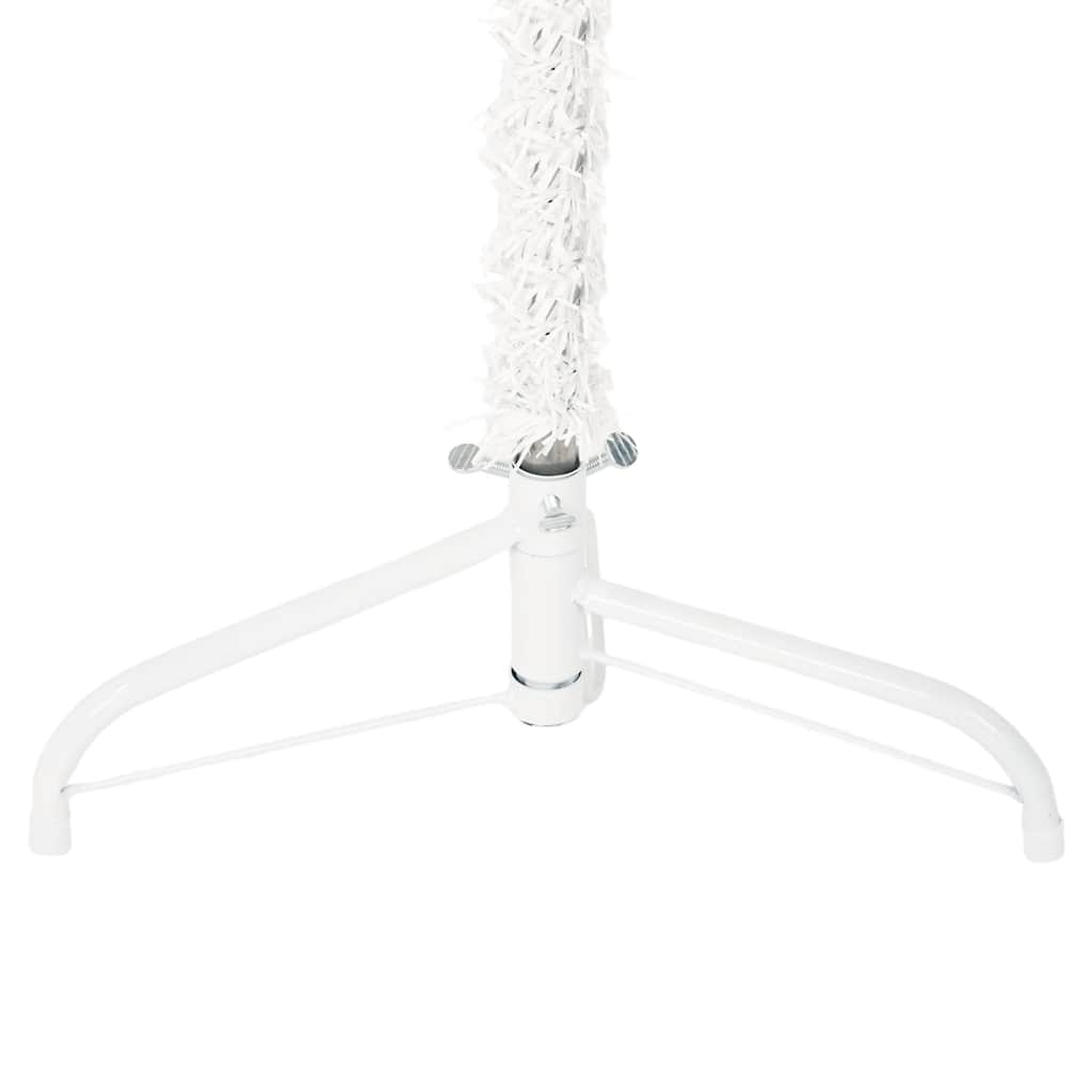 Albero Natale Artificiale Sottile a Metà Supporto Bianco 150 cm