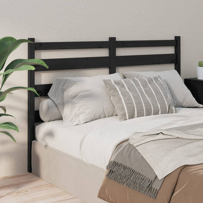 Testiera per Letto Nera 126x4x100 cm in Legno Massello di Pino | homemem39