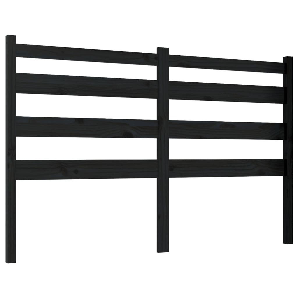 Testiera per Letto Nera 206x4x100 cm in Legno Massello di Pino | homemem39