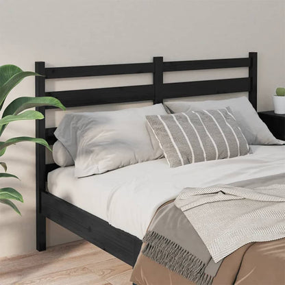 Testiera per Letto Nera 206x4x100 cm in Legno Massello di Pino | homemem39