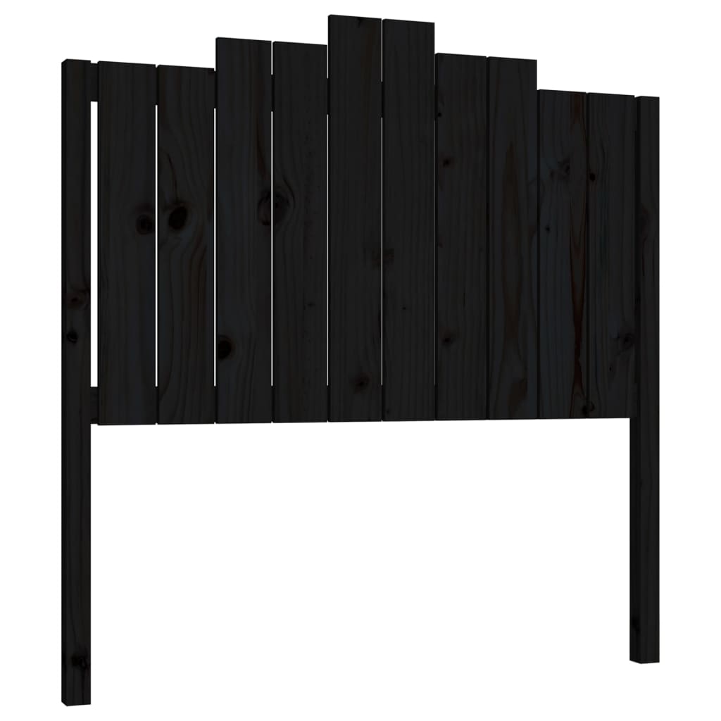 Testiera per Letto Nera 106x4x110 cm in Legno Massello di Pino - homemem39