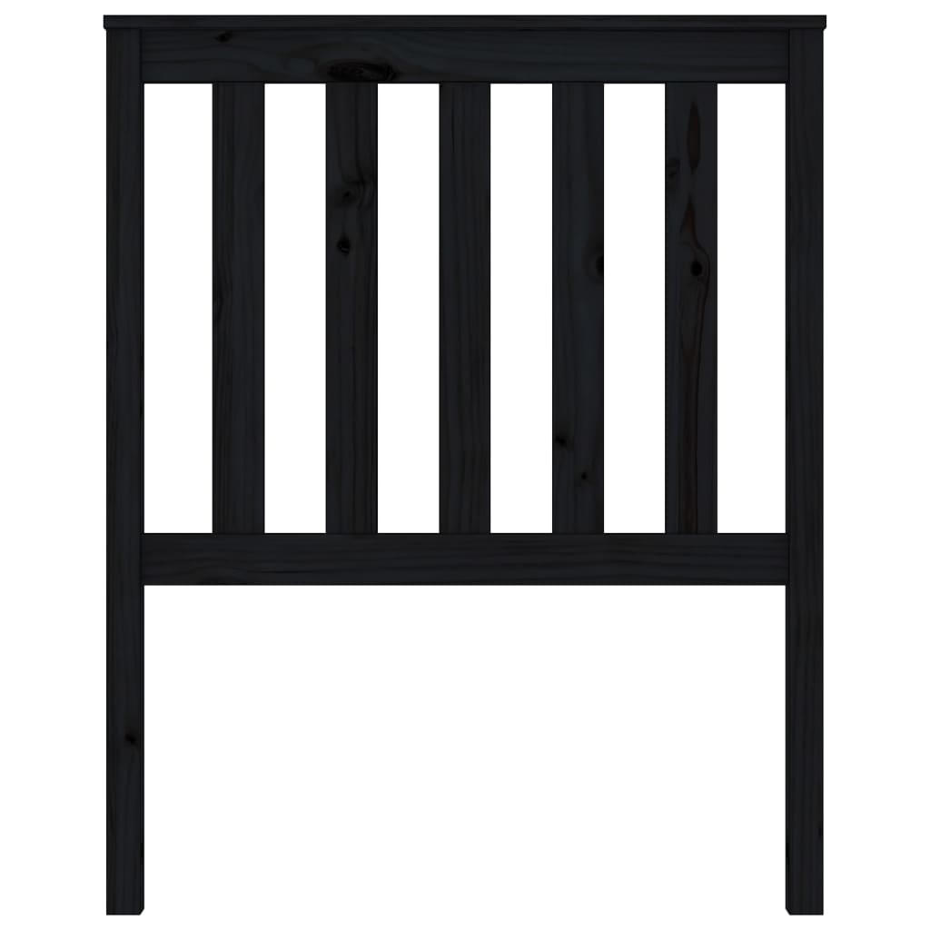 Testiera per Letto Nera 81x6x101 cm in Legno Massello di Pino - homemem39