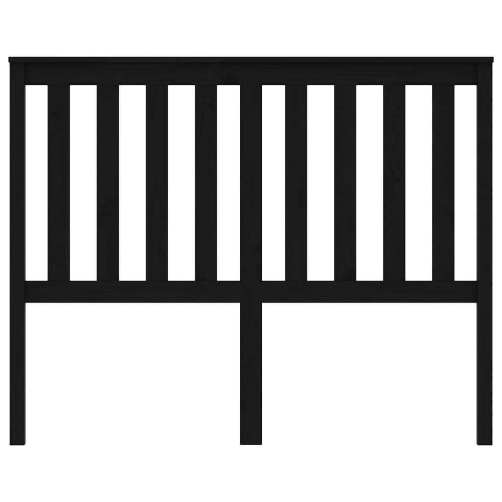 Testiera per Letto Nera 126x6x101 cm in Legno Massello di Pino - homemem39