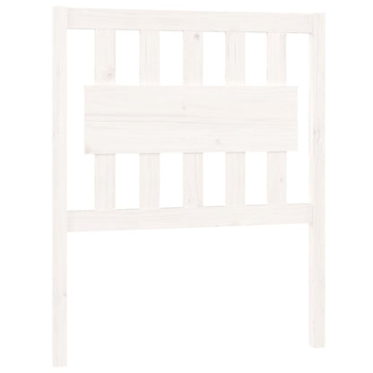 Testiera per Letto Bianca 80,5x4x100 cm Legno Massello di Pino