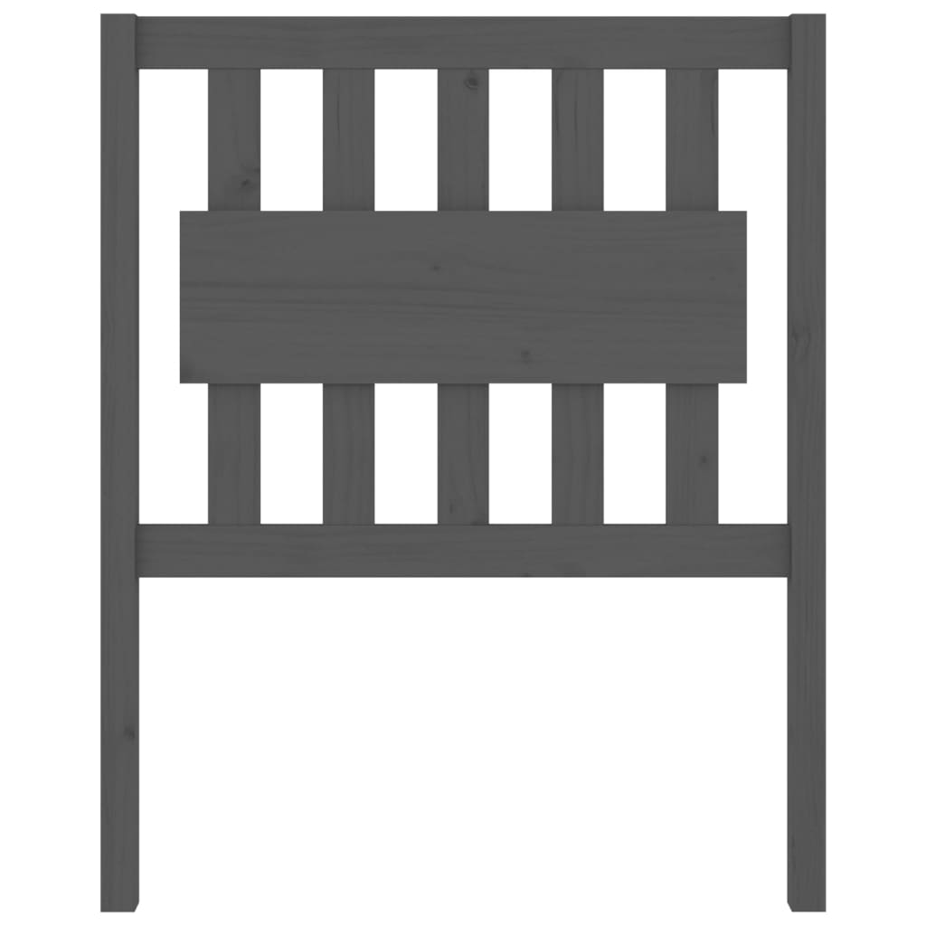 Testiera Letto Grigia 80,5x4x100 cm in Legno Massello di Pino - homemem39