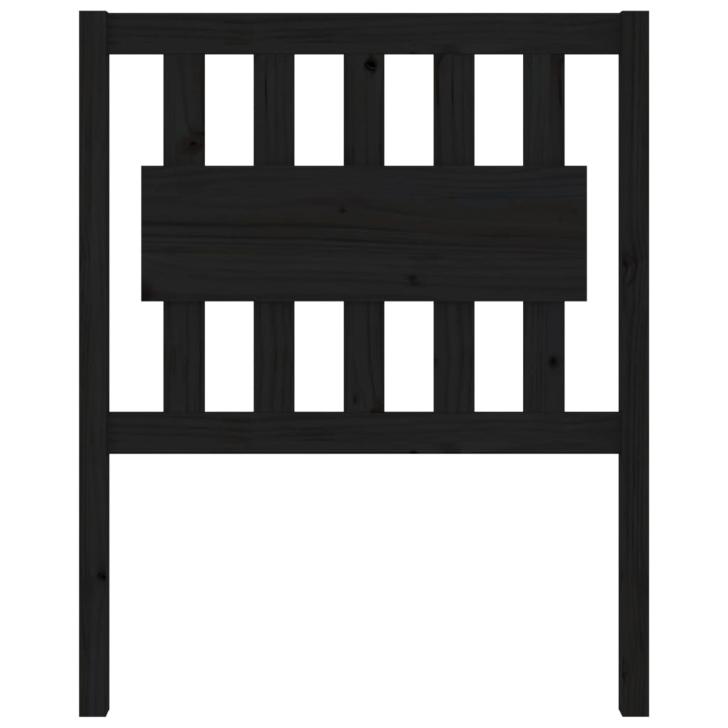 Testiera per Letto Nera 80,5x4x100 cm in Legno Massello di Pino - homemem39