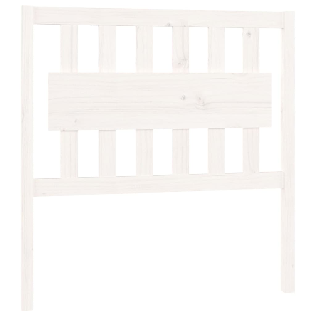 Testiera per Letto Bianca 95,5x4x100 cm Legno Massello di Pino