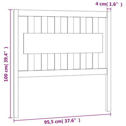 Testiera per Letto Nera 95,5x4x100 cm in Legno Massello di Pino