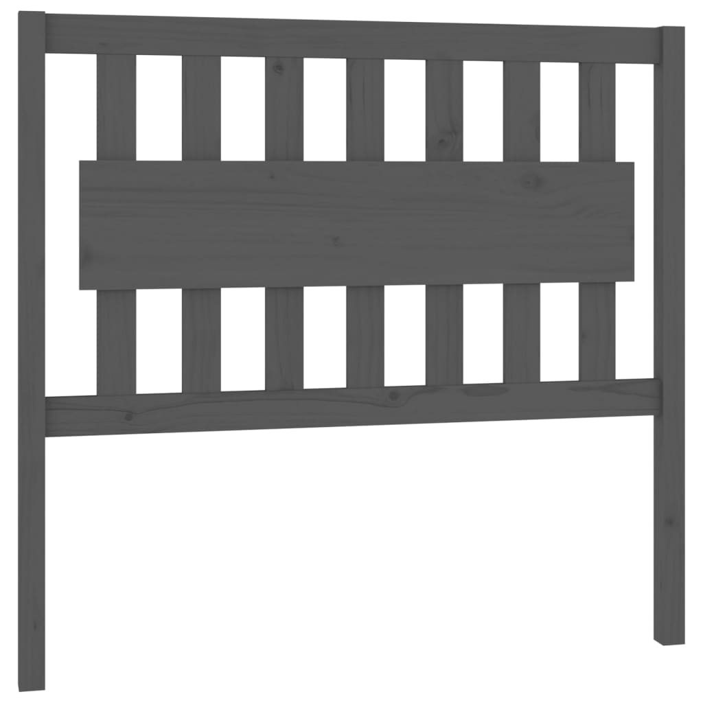 Testiera per Letto Grigia 105,5x4x100 cm Legno Massello di Pino - homemem39