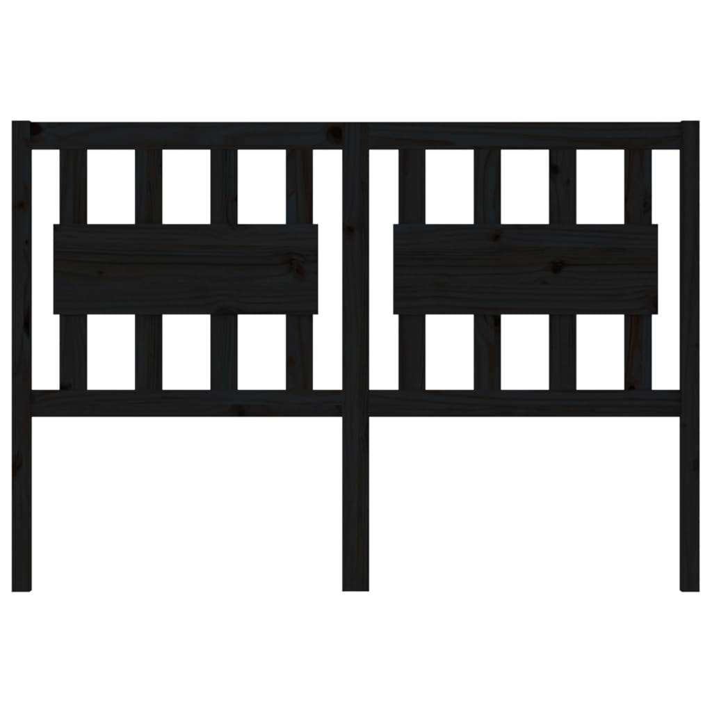 Testiera per Letto Nera 125,5x4x100cm in Legno Massello di Pino - homemem39