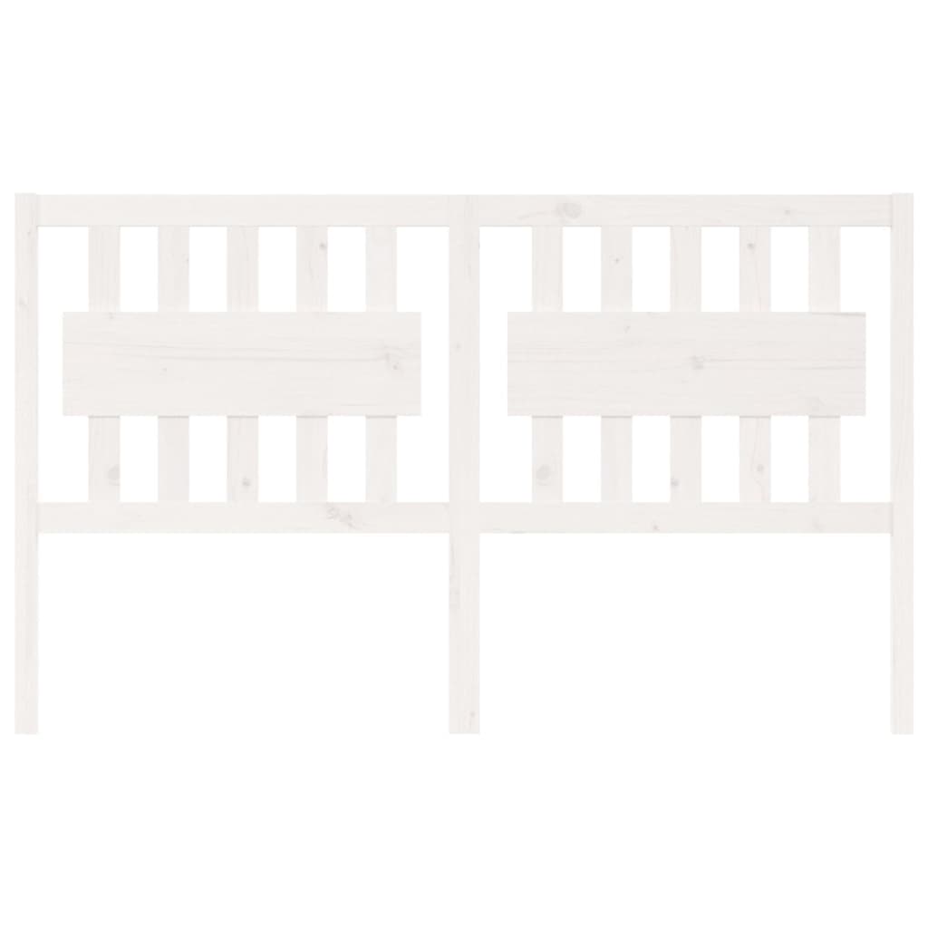 Testiera per Letto Bianca 155,5x4x100 cm Legno Massello di Pino - homemem39