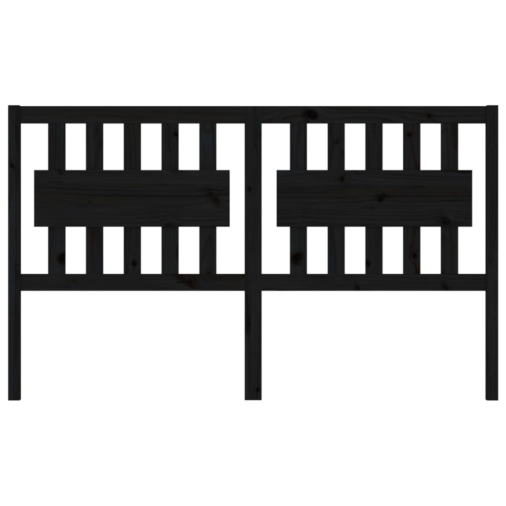 Testiera per Letto Nera 155,5x4x100cm in Legno Massello di Pino - homemem39