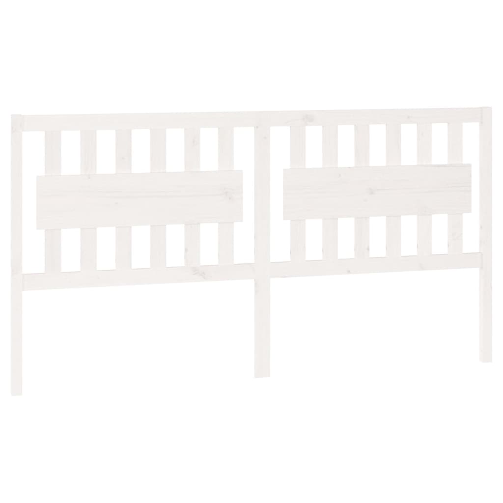 Testiera per Letto Bianca 185,5x4x100 cm Legno Massello di Pino - homemem39