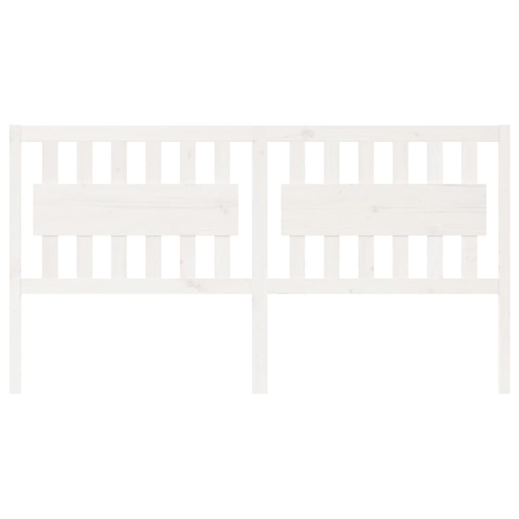 Testiera per Letto Bianca 185,5x4x100 cm Legno Massello di Pino - homemem39
