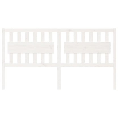 Testiera per Letto Bianca 185,5x4x100 cm Legno Massello di Pino - homemem39