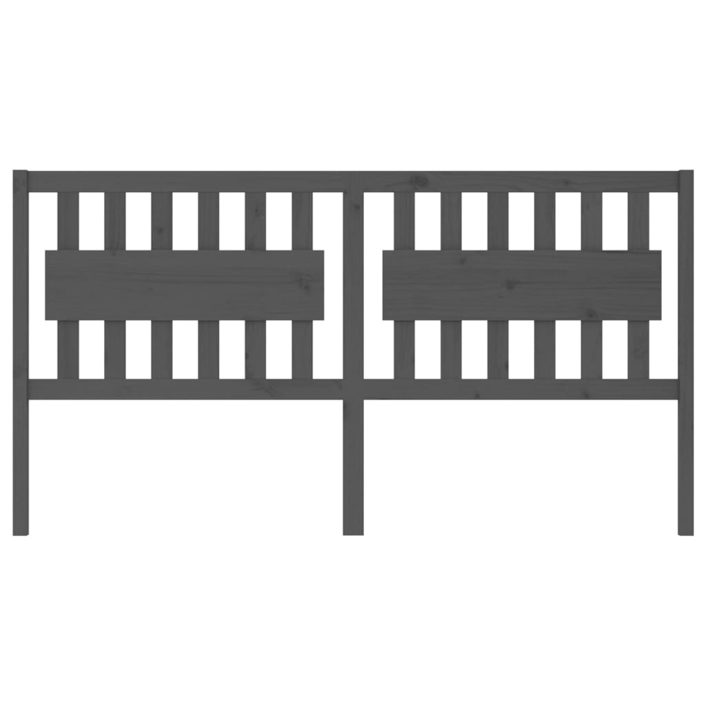 Testiera per Letto Grigia 185,5x4x100 cm Legno Massello di Pino - homemem39