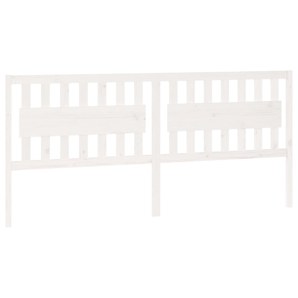Testiera per Letto Bianca 205,5x4x100 cm Legno Massello di Pino - homemem39