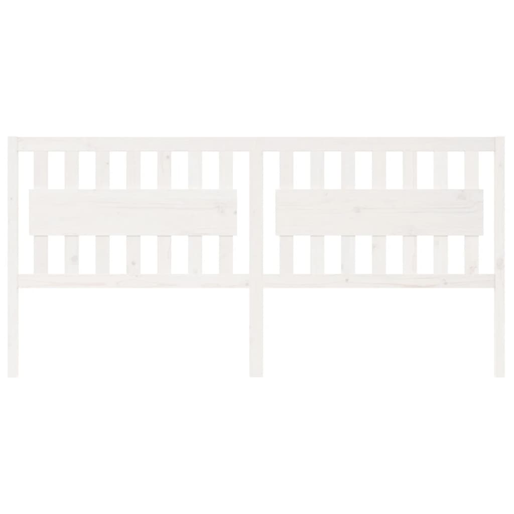 Testiera per Letto Bianca 205,5x4x100 cm Legno Massello di Pino - homemem39