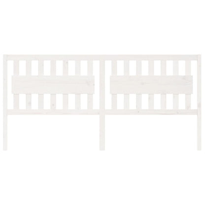 Testiera per Letto Bianca 205,5x4x100 cm Legno Massello di Pino - homemem39