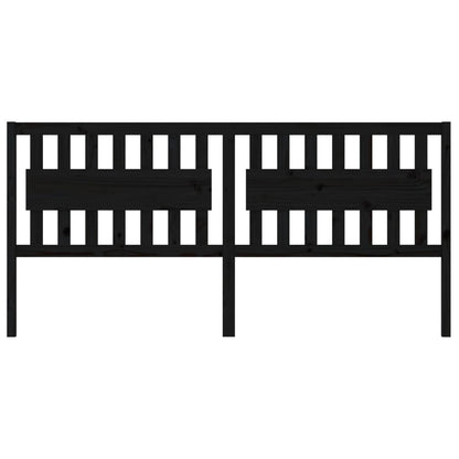 Testiera per Letto Nera 205,5x4x100cm in Legno Massello di Pino - homemem39