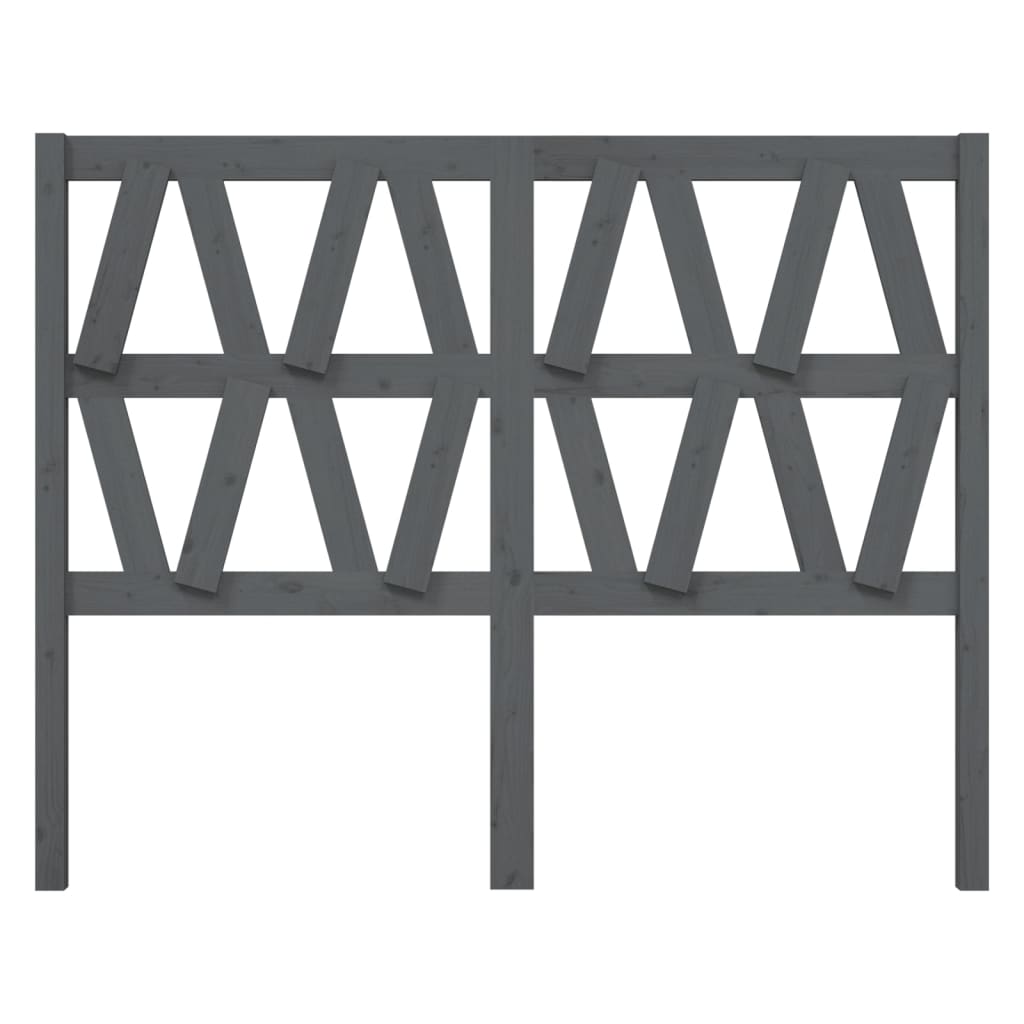 Testiera per Letto Grigia 126x4x100cm in Legno Massello di Pino - homemem39