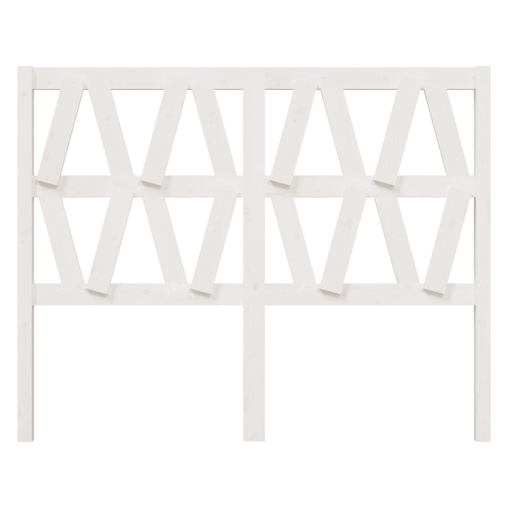 Testiera per Letto Bianca 146x4x100cm in Legno Massello di Pino