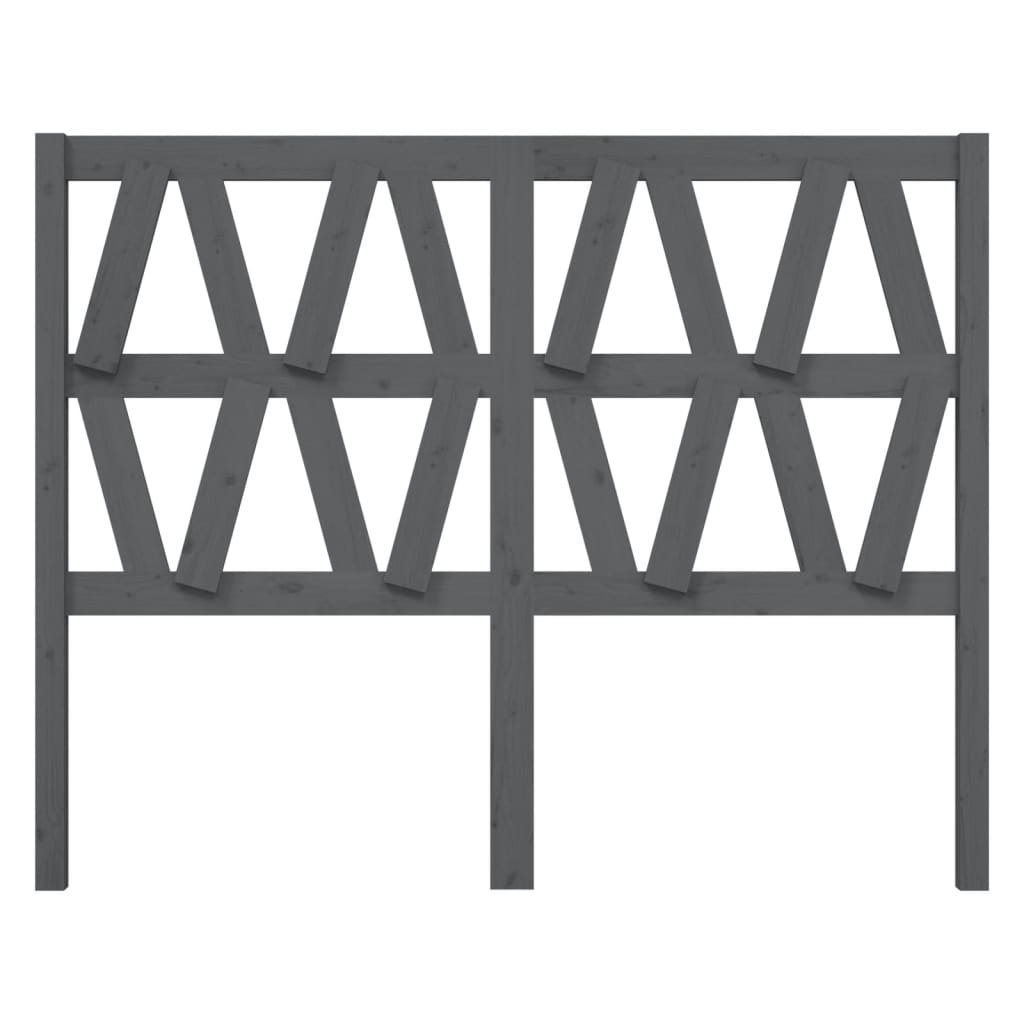 Testiera per Letto Grigia 146x4x100cm in Legno Massello di Pino - homemem39