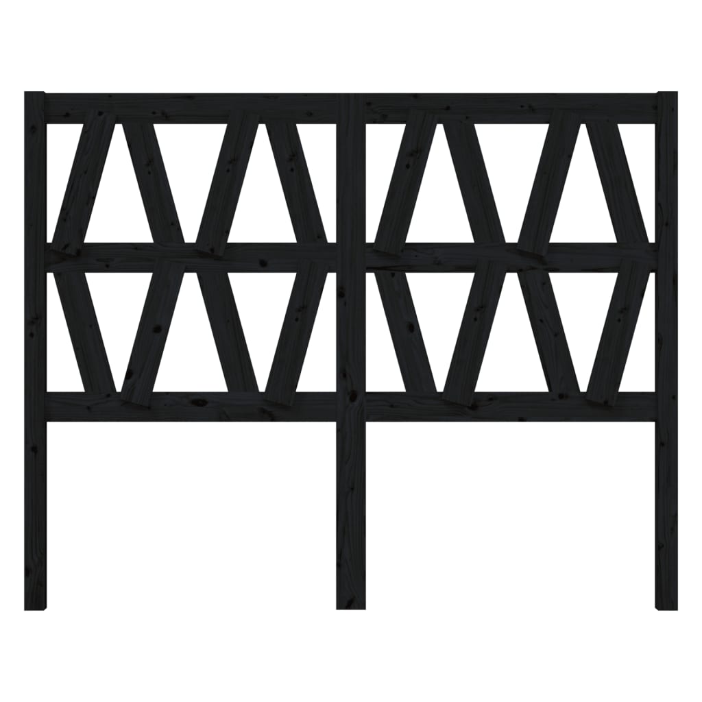 Testiera per Letto Nera 146x4x100 cm in Legno Massello di Pino - homemem39