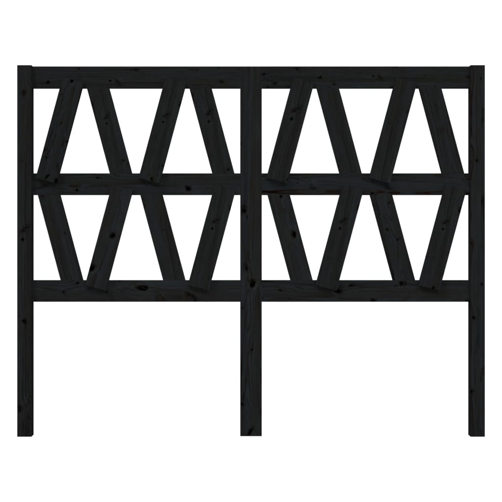 Testiera per Letto Nera 166x4x100 cm in Legno Massello di Pino - homemem39