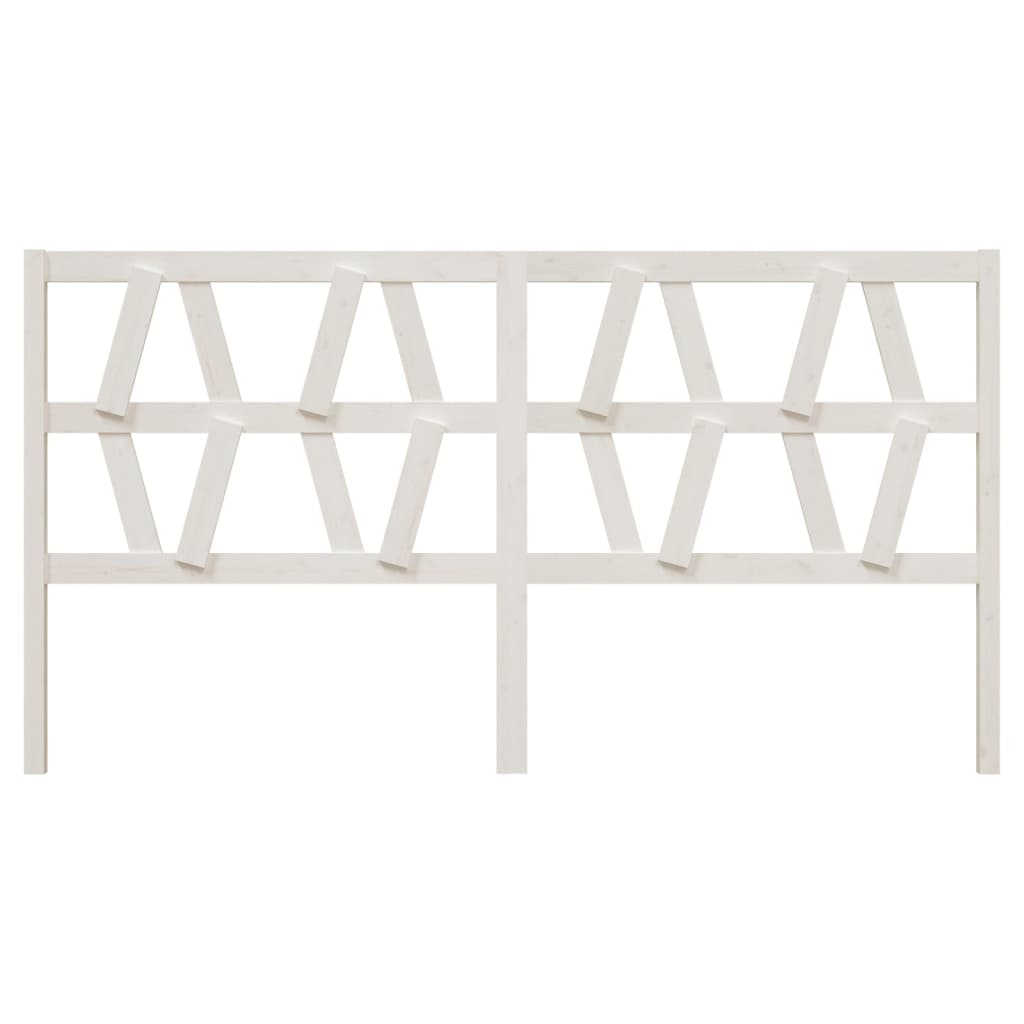 Testiera per Letto Bianca 206x4x100 cm Legno Massello di Pino - homemem39