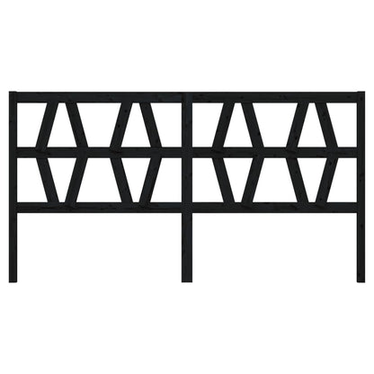 Testiera per Letto Nera 206x4x100 cm in Legno Massello di Pino