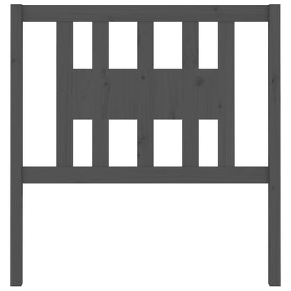 Testiera per Letto Grigia 81x4x100 cm in Legno Massello di Pino
